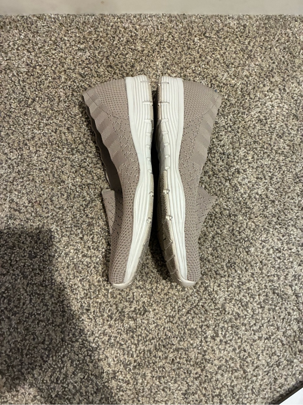 Skechers Slip-On Knit Sneakers in Light Taupe - Picture 6 of 9